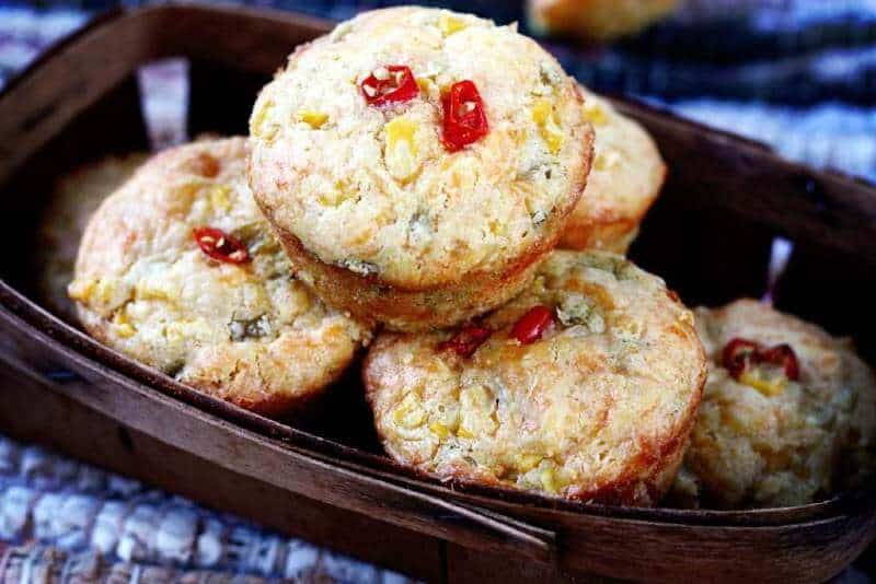 Green Chile and Cheddar Corn Muffins