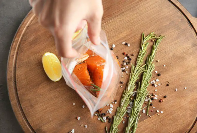 fish fillet in a ziplock bag