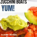 Crunchy and juicy zucchini boat topped with fresh veggies and gooey cheese, air fried to perfection.