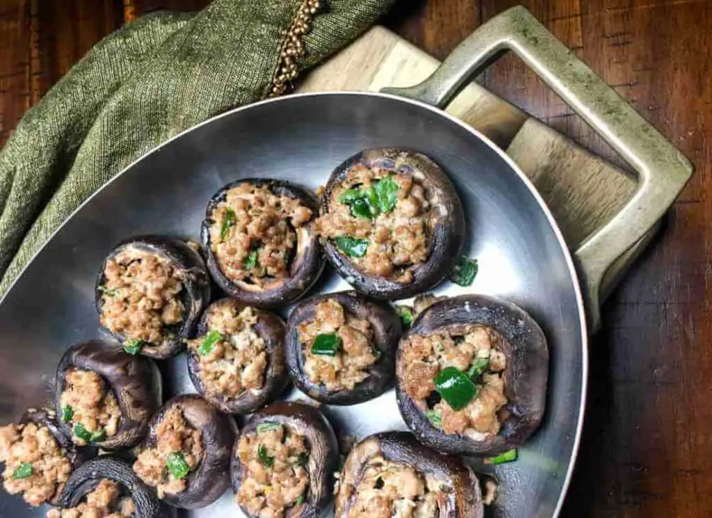 Spicy Turkey Stuffed Mushrooms