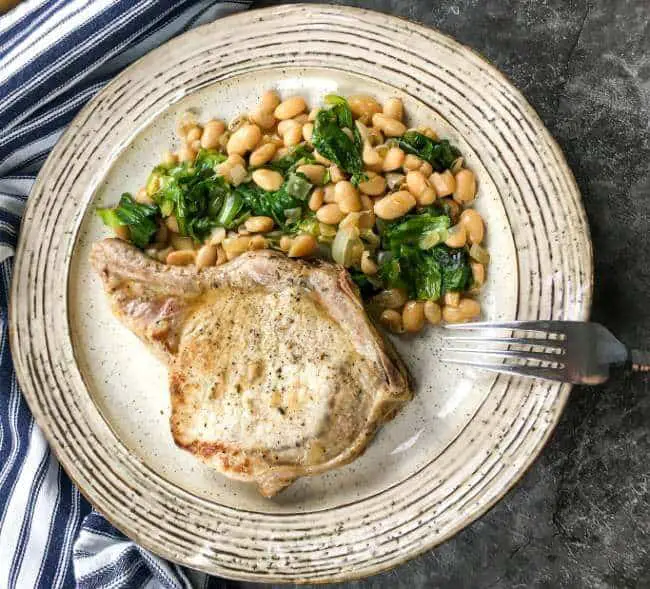 Pork chops white beans 