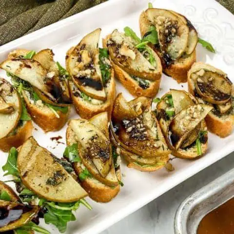 Roasted Pear and Blue Cheese Bruschetta
