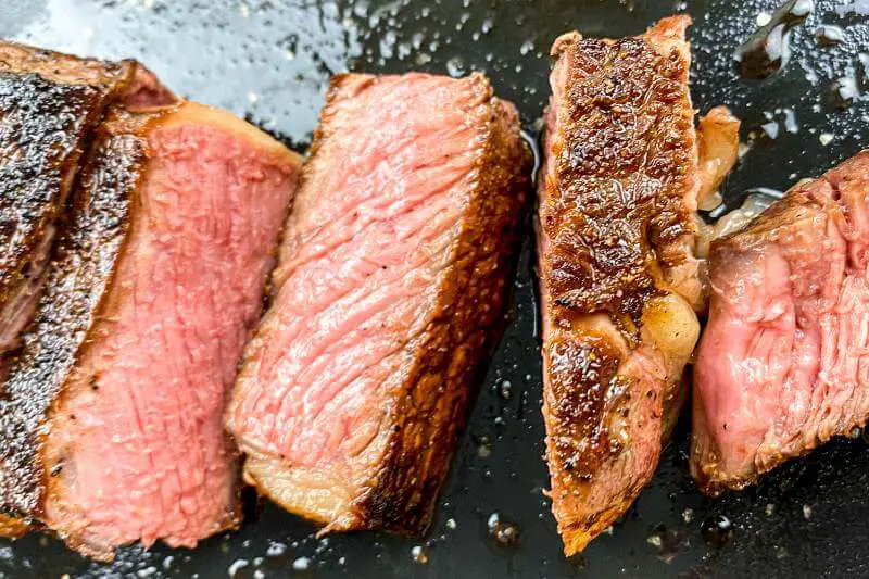 strip steaks sliced