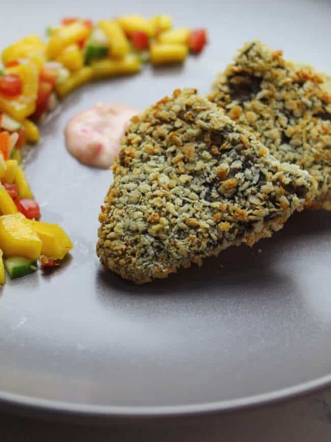 air fried tilapia plating