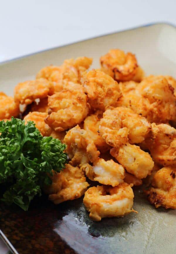 Air Fried Shrimp with Parsley on side