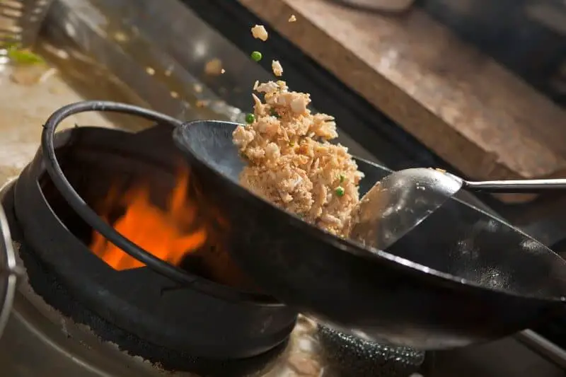 Cooking fried rice