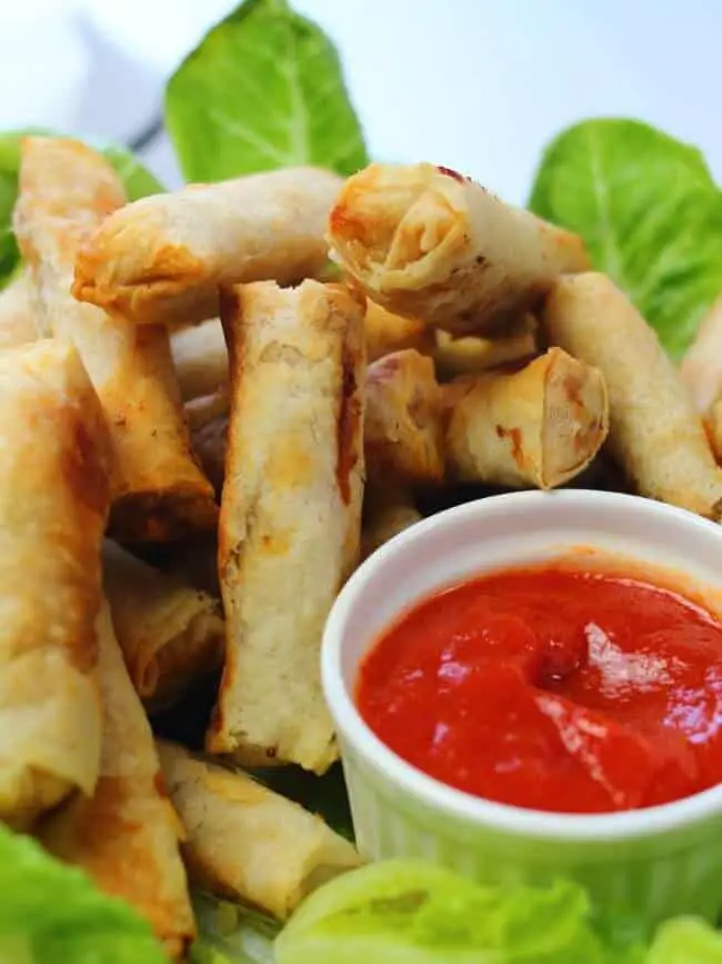 Air fried egg rolls serving suggestion