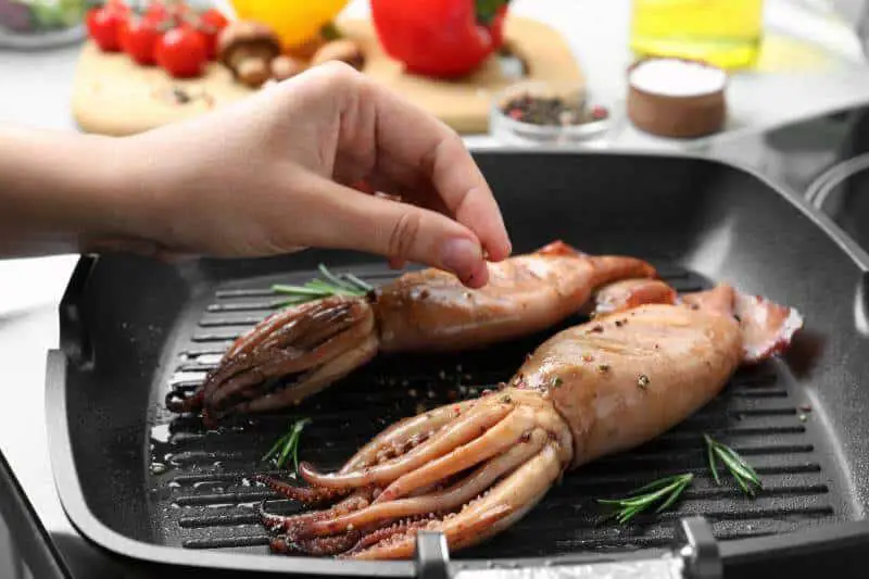 Squid On Grill Pan