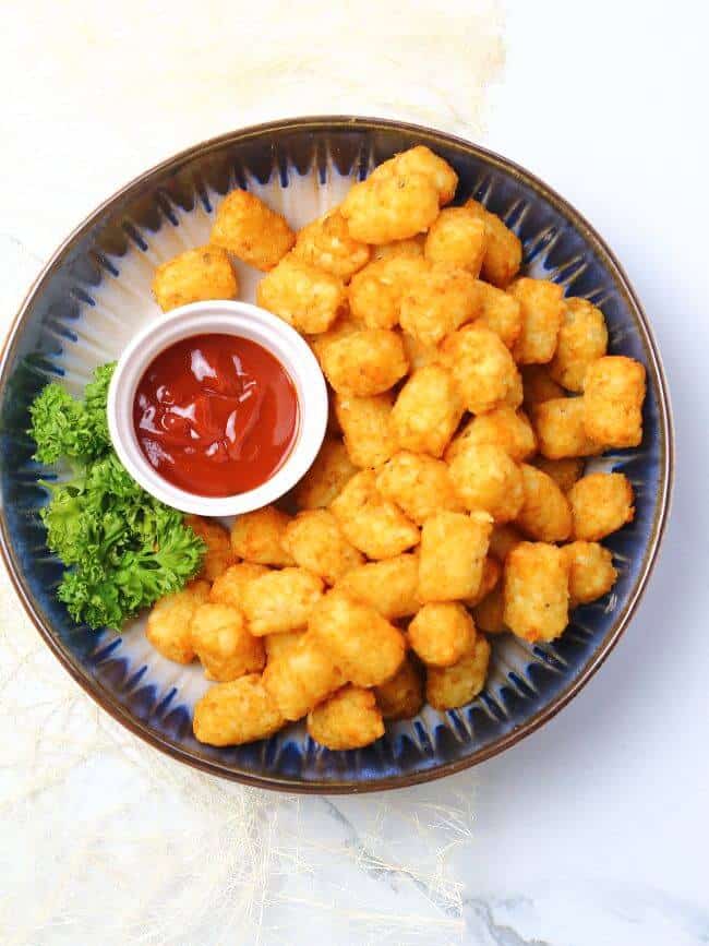 tatter tots on serving plate