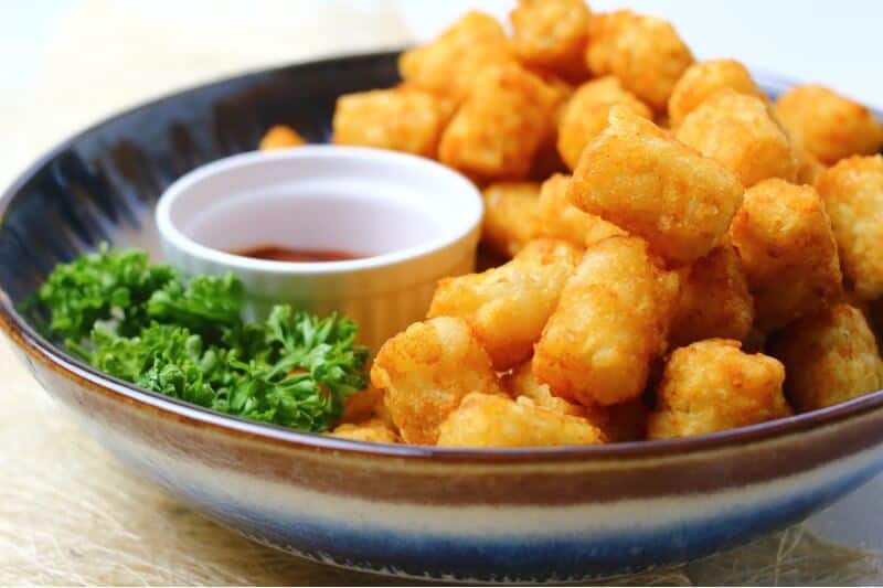 tatter tots side shot with coriander