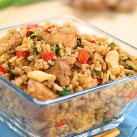 Benihana fried rice in a bowl