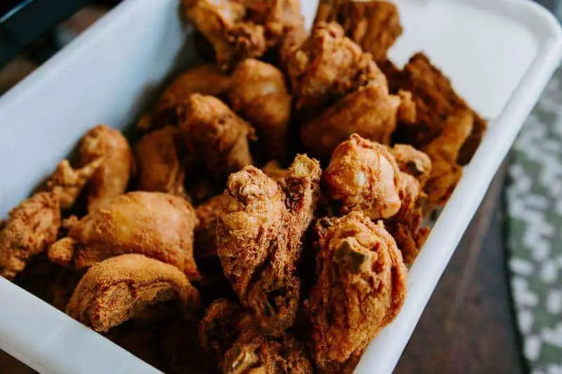 fried chicken on serving dish
