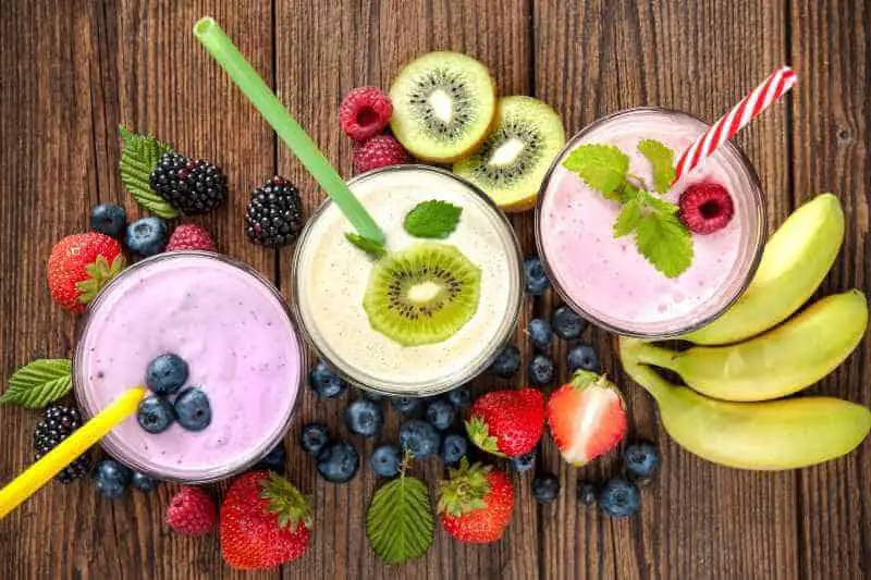 3 different fruit smoothies