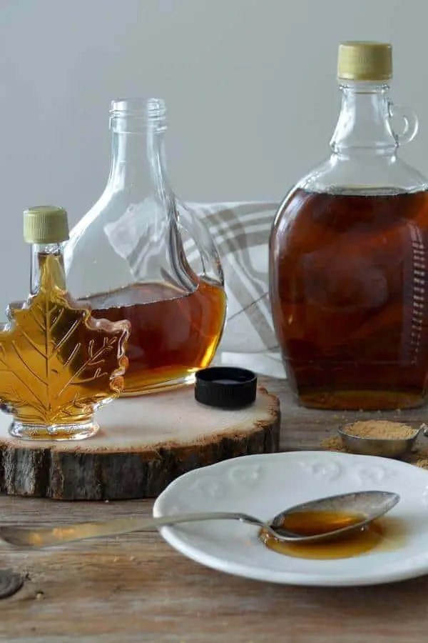 maple syrup in bottles