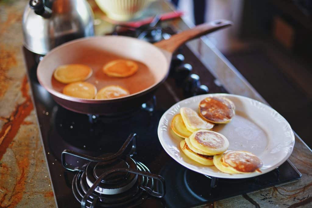 cooking mini pancakes