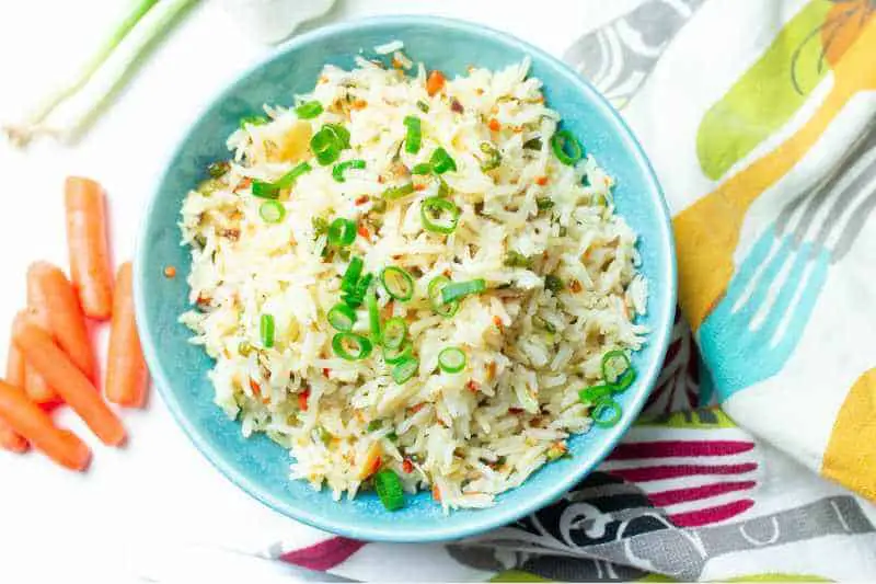 fried rice with spring onions