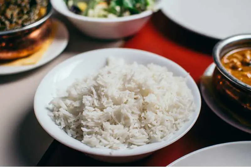 white rice on a bowl
