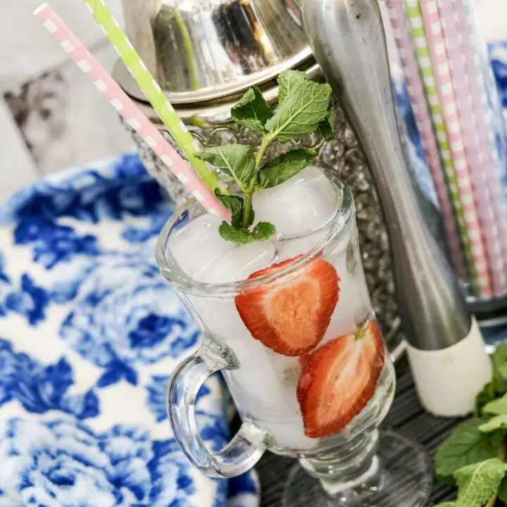 Low FODMAP Strawberry Mint Spritzer & Spiked Blueberry Red Bull