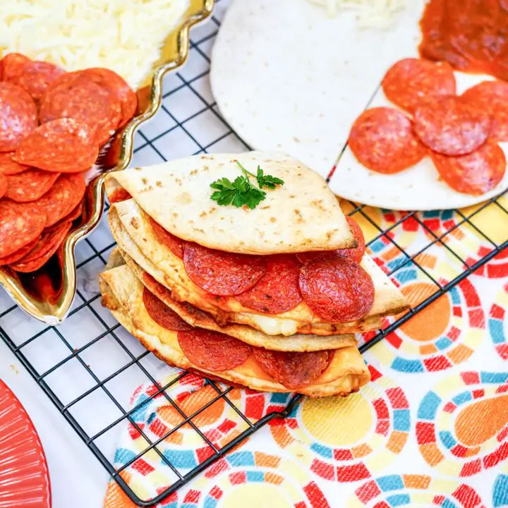 Air Fryer Foldover Pizza Quesadillas.