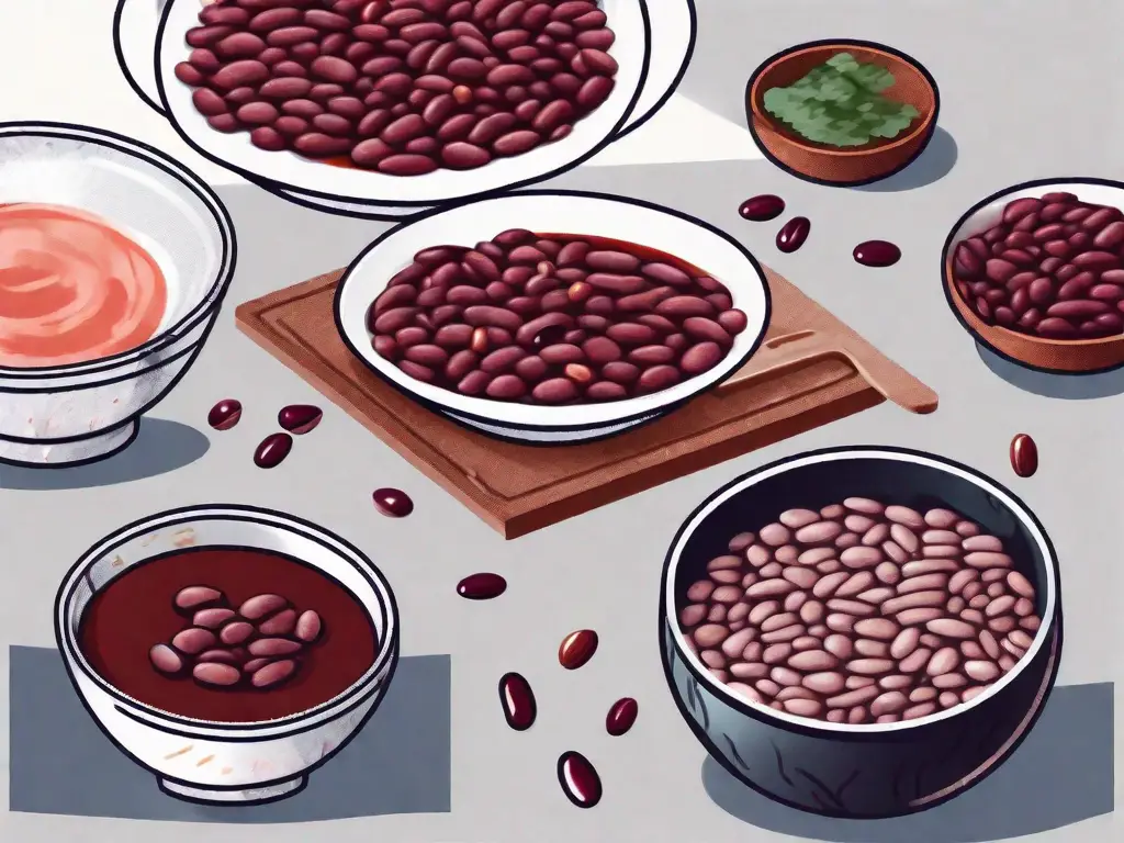 A red bean split open revealing its inside texture