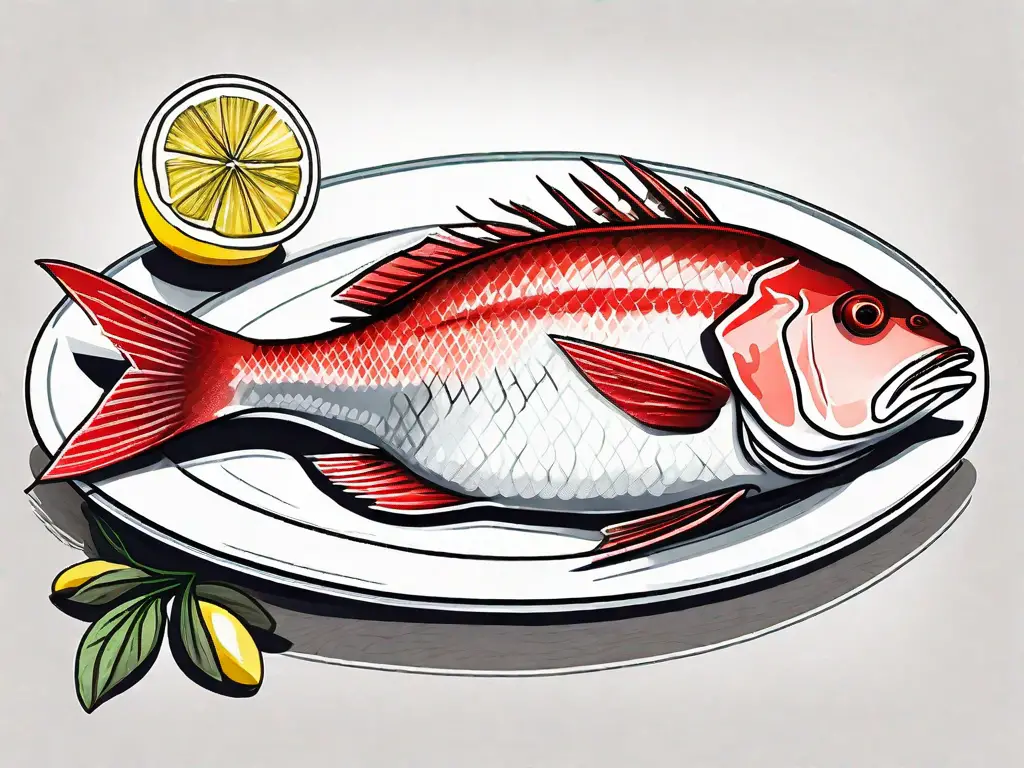A red snapper fish on a plate
