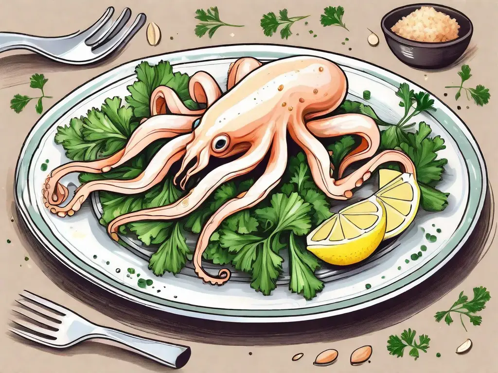 A squid on a plate
