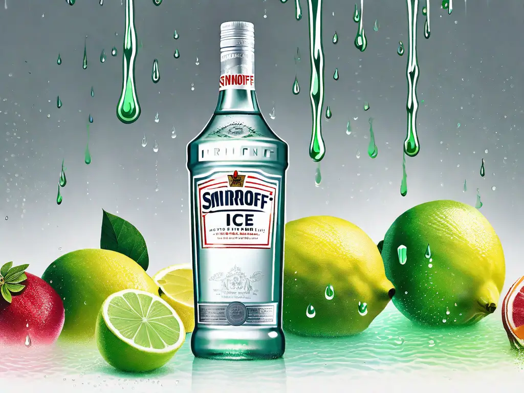 A chilled bottle of smirnoff ice with droplets of condensation on it