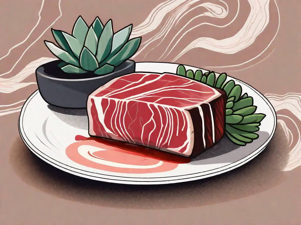 A succulent piece of wagyu steak on a plate