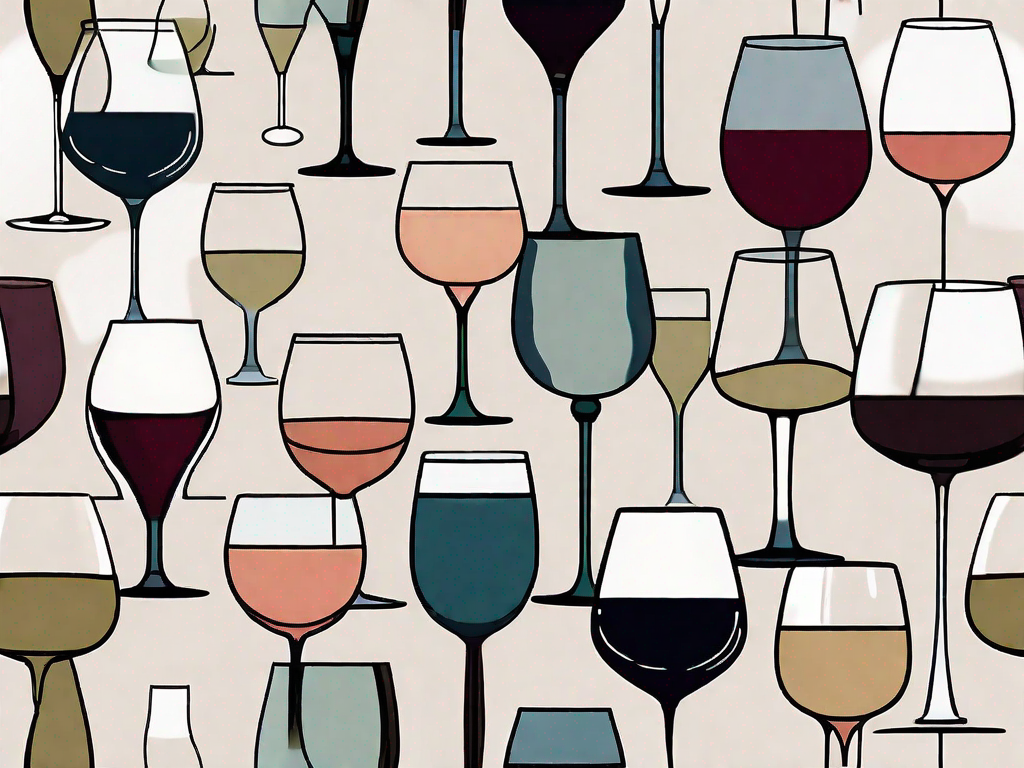 Different types of wine glasses