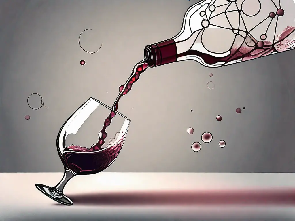 A wine bottle pouring into a glass