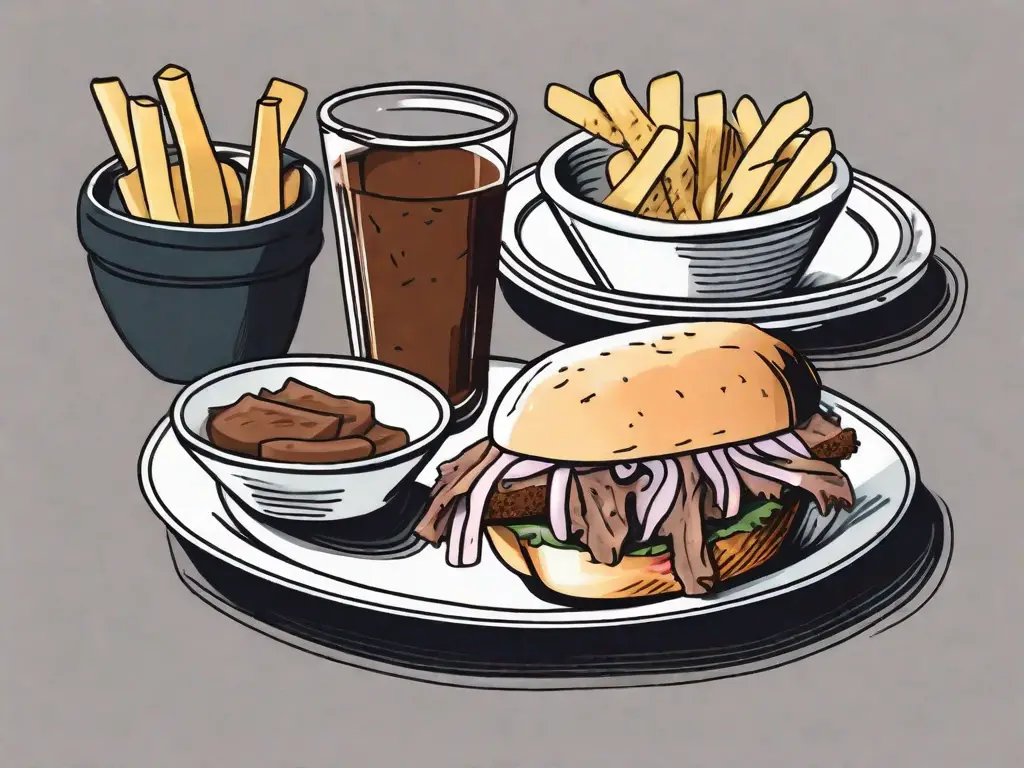 A french dip sandwich on a plate