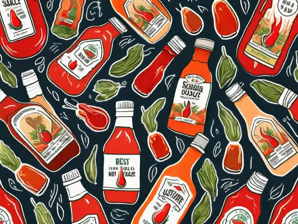 Various hot sauce bottles