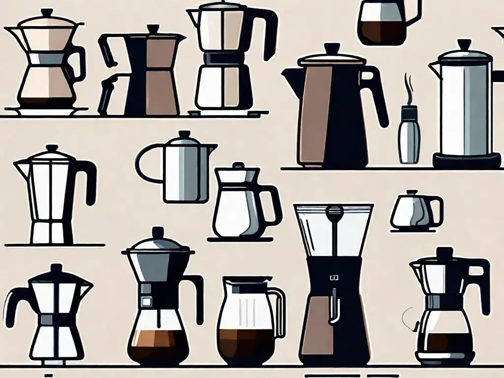 Several compact coffee makers of different styles and designs