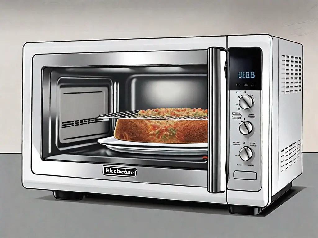 The black decker em720cb7 microwave oven opened up with a toolkit nearby