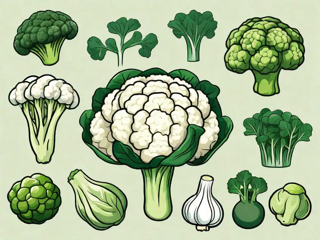 Several different vegetables such as cauliflower