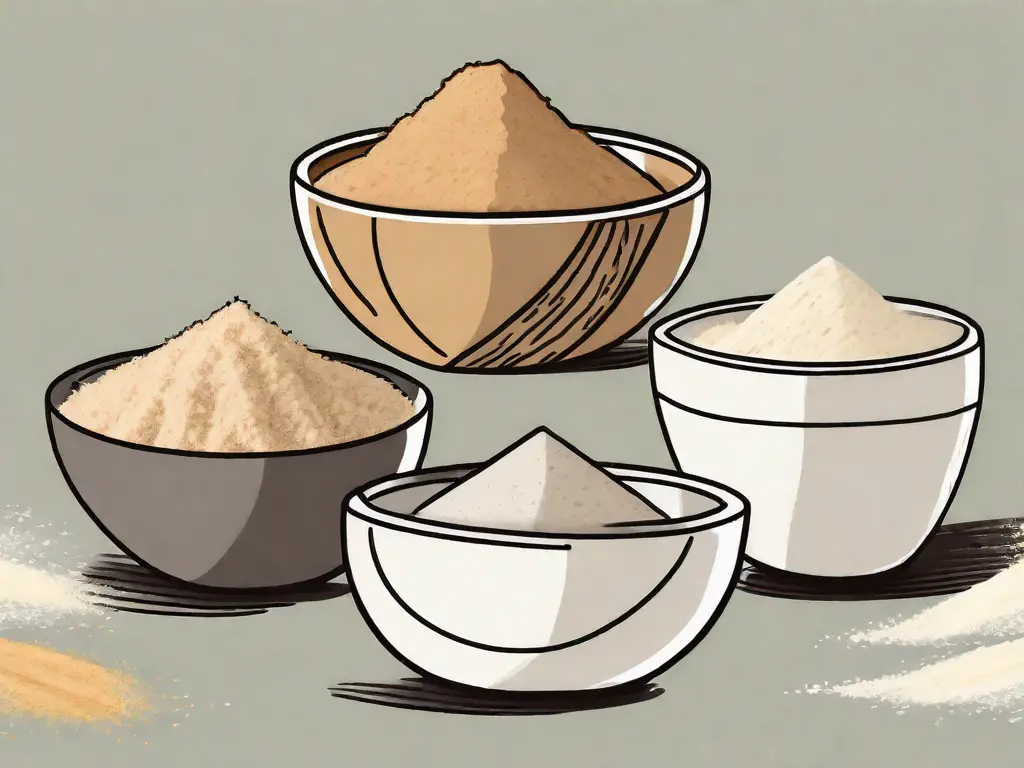 Various types of flour like almond flour