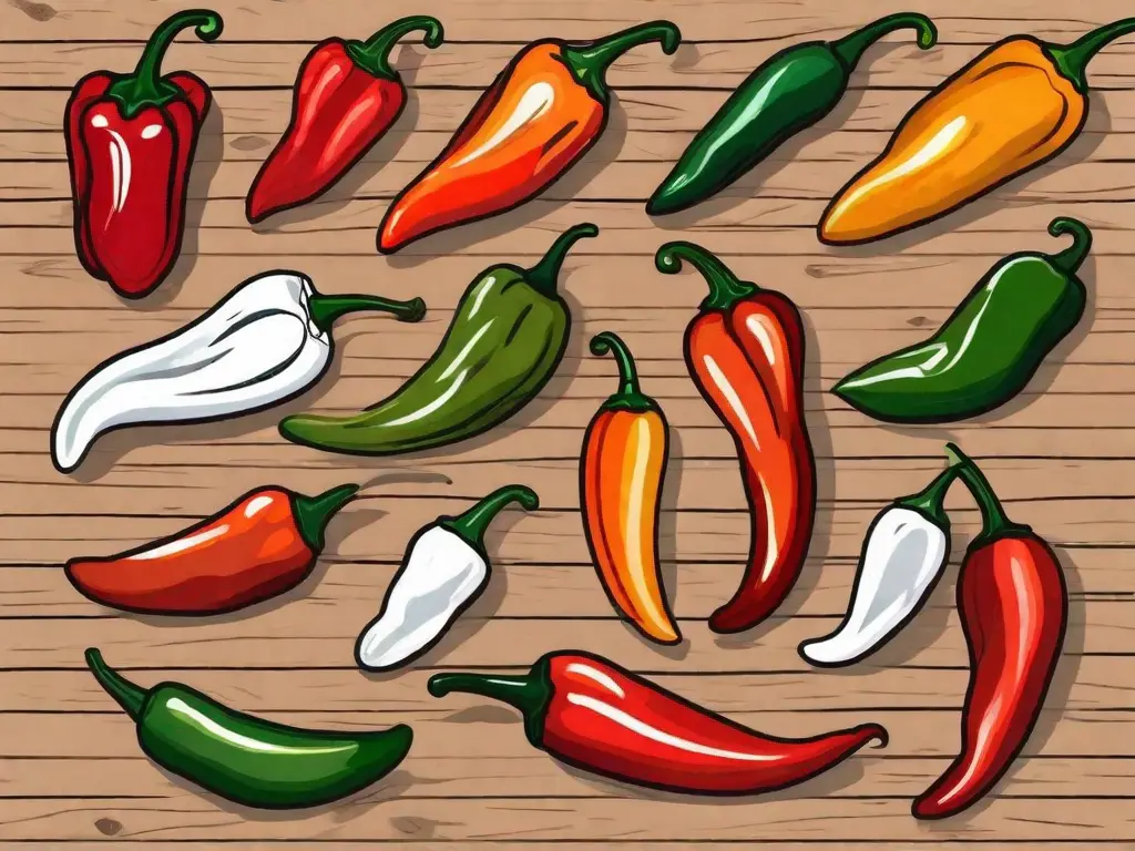 Various types of chili substitutes such as jalapenos