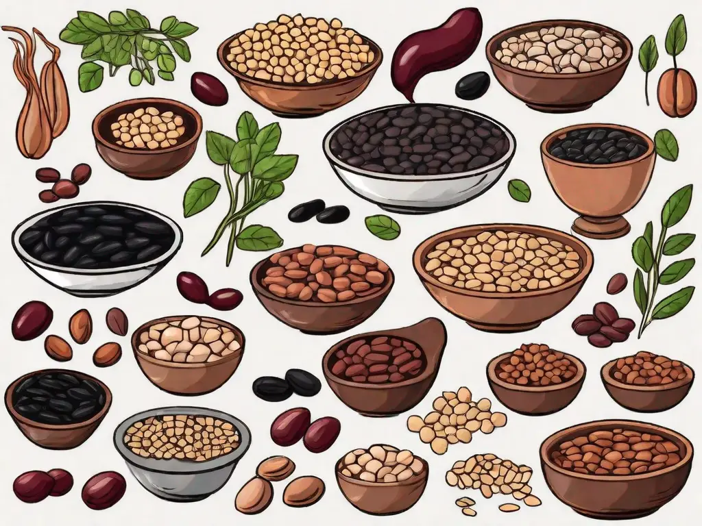 Several types of beans and legumes