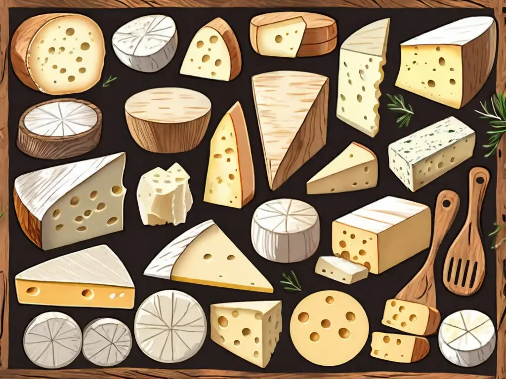 Several different types of cheese