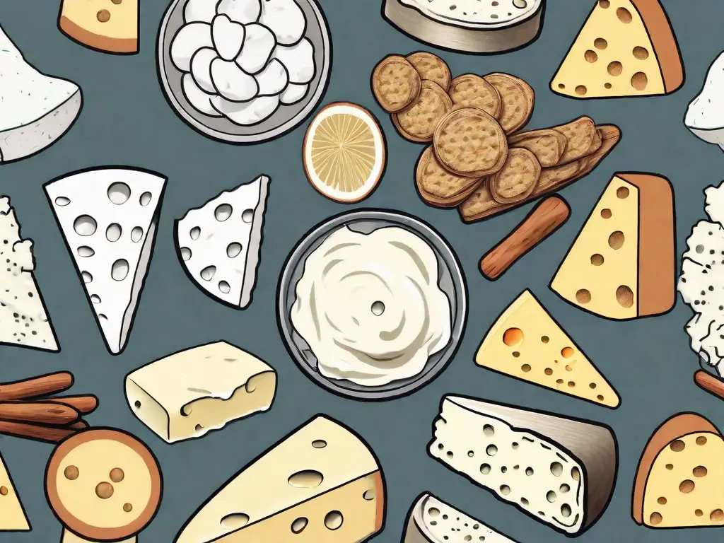 Various types of cheese such as cottage cheese