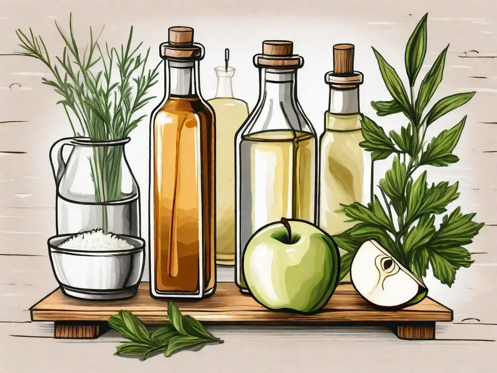 Several different types of vinegar such as apple cider