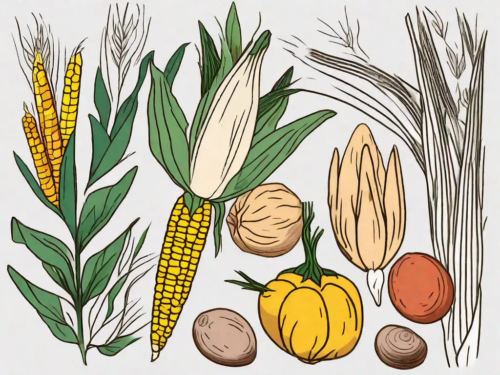 Various grains and root vegetables