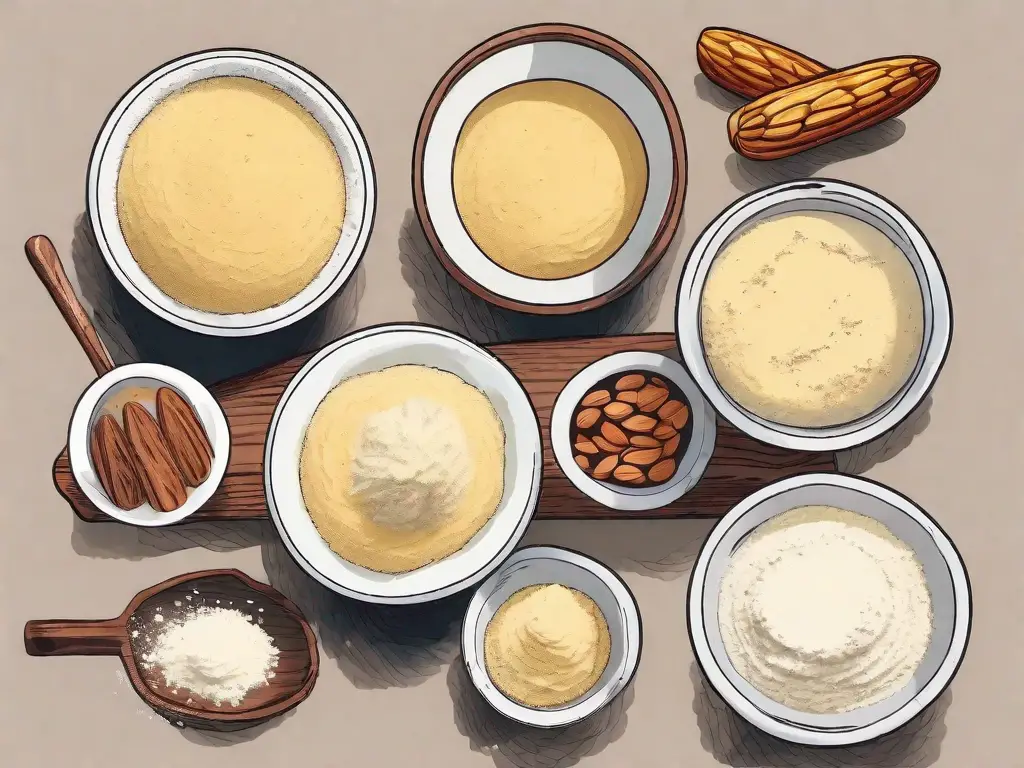Various alternatives to corn flour such as almond flour