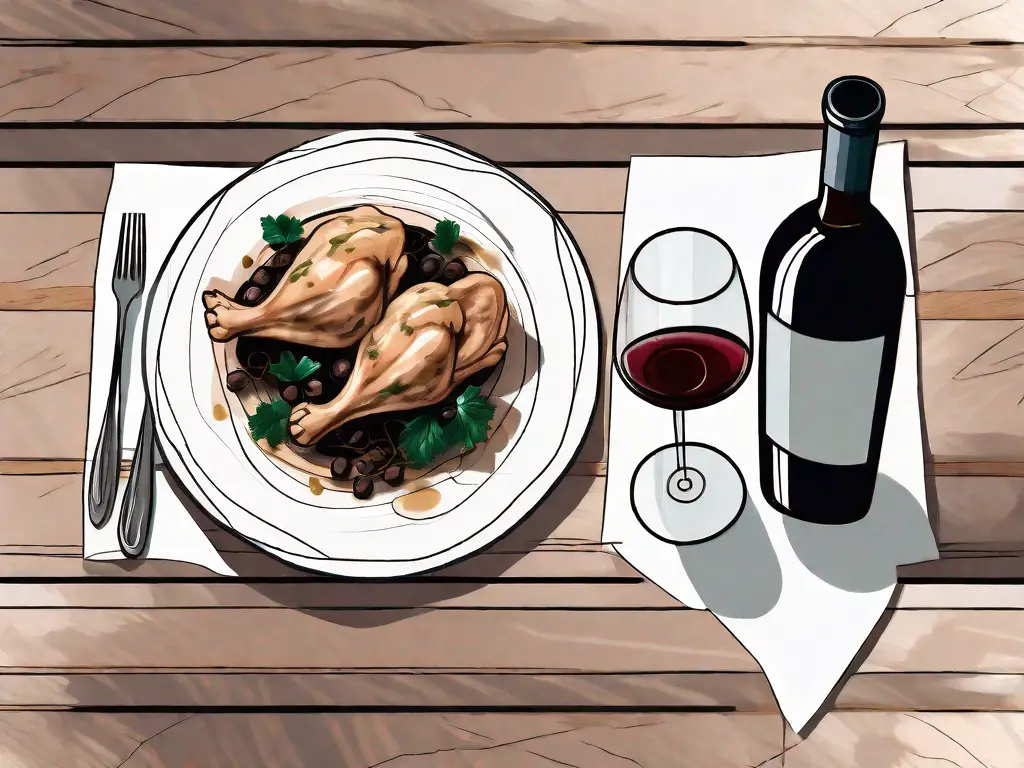 A beautifully plated chicken marsala dish on a rustic table setting