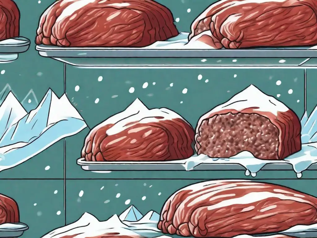 A frozen meatloaf inside a freezer-safe container