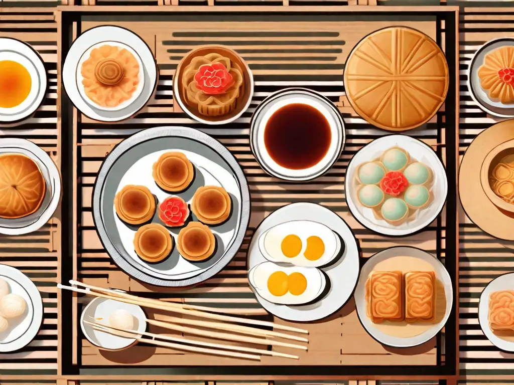 A variety of popular chinese desserts such as mooncakes