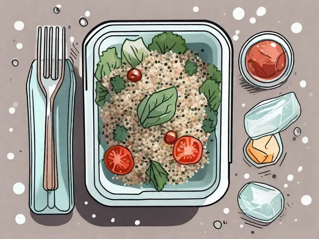 A quinoa salad in a freezer-safe container