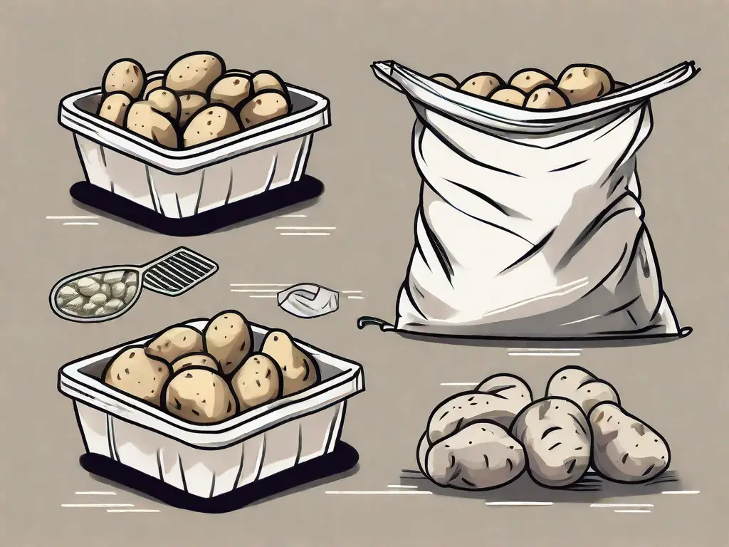 Several raw potatoes