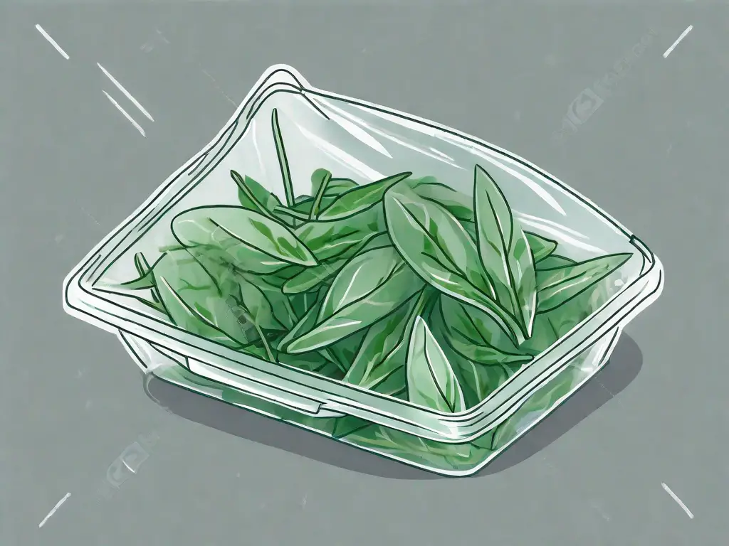 A bunch of fresh rocket (arugula) leaves placed inside a transparent freezer bag