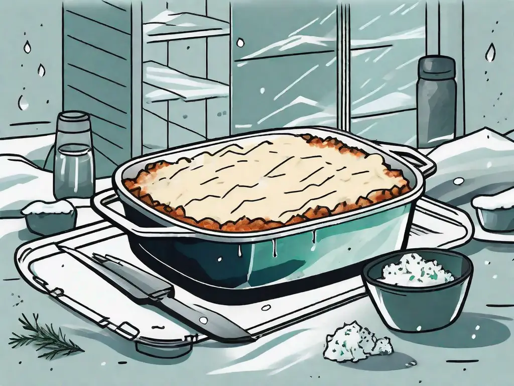 A shepherd's pie in a freezer-safe container
